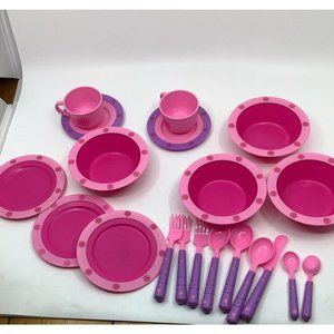 Lot Of 20 ToysR Us Pretend Play Toys Cereal bowls Cups Playes Utensils plastic